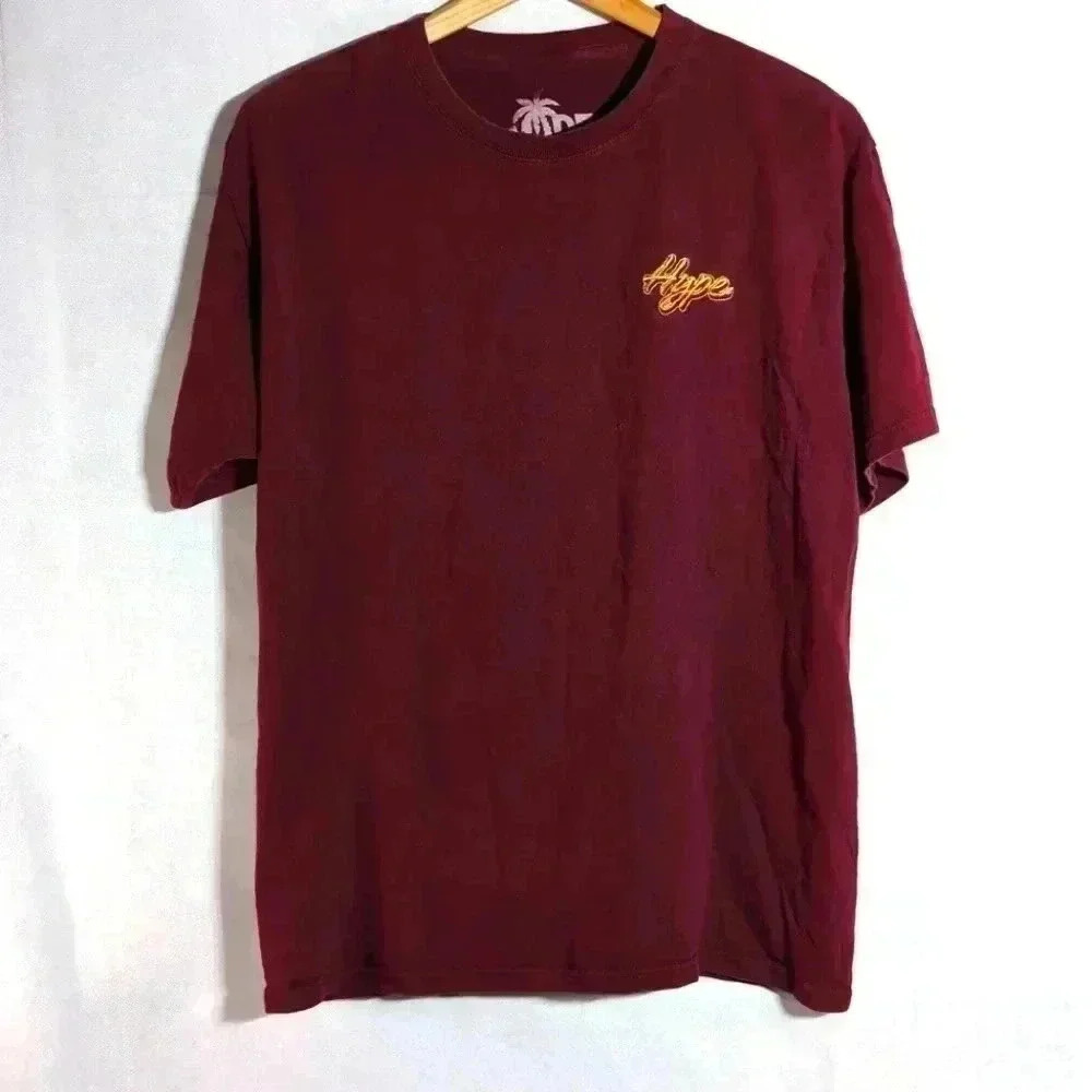 Vibes " Hype " short sleeve Maroon tshirt sz L